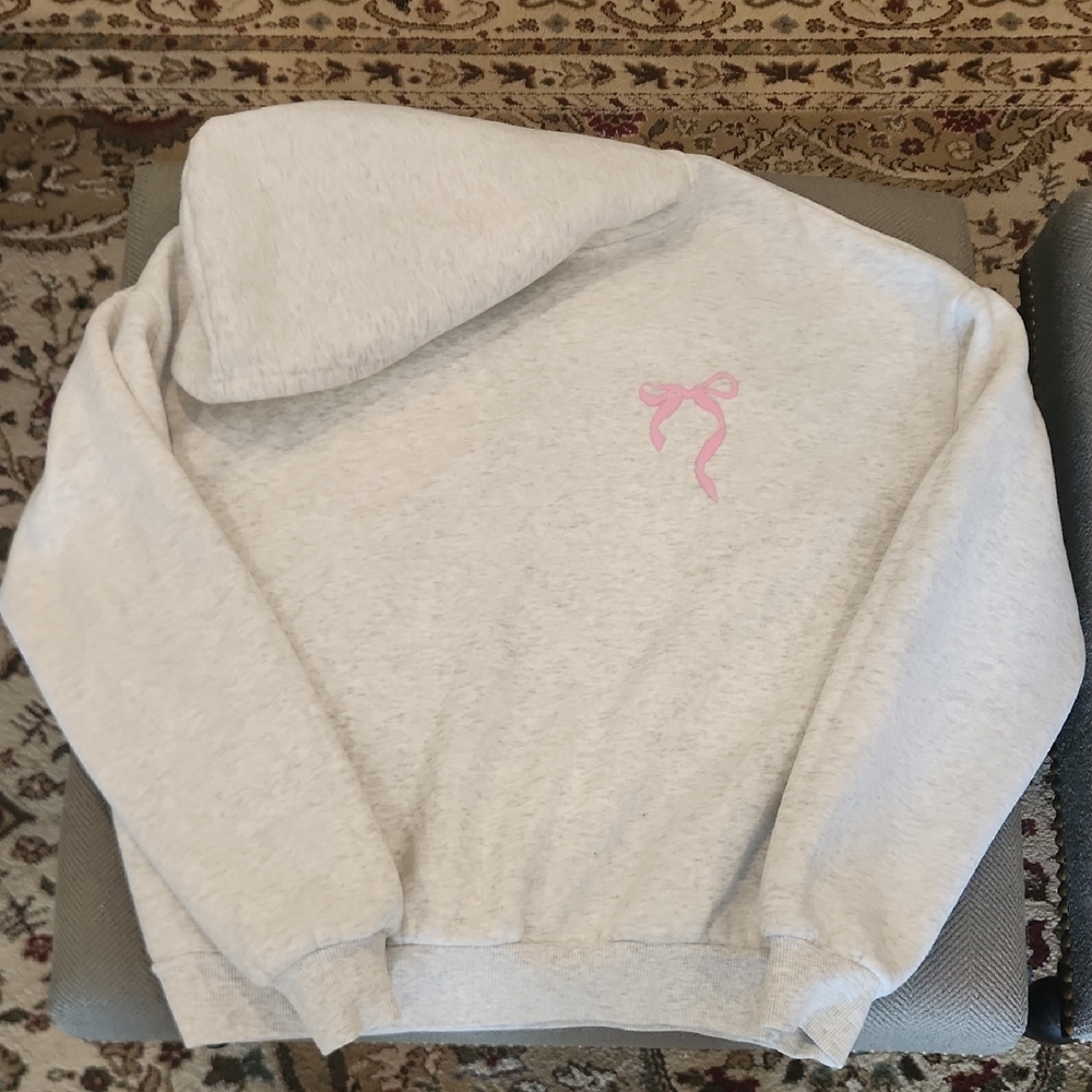 Edikted Women's Gray Hoodie with Pink Accent Sz Small